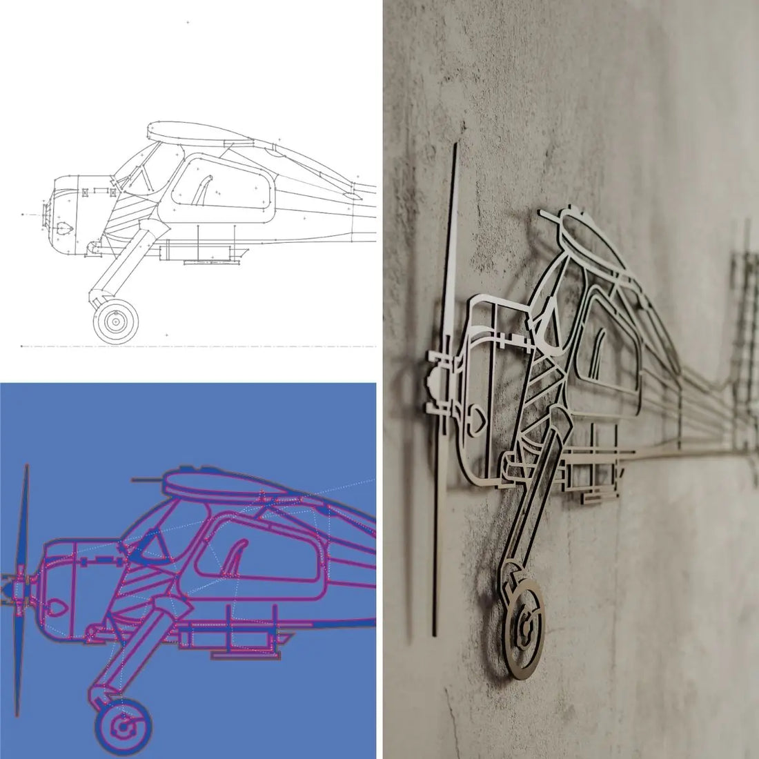 Z deski kreślarskiej pod laser: Jak powstają metalowe sylwetki samolotów Aircraft Sketches?