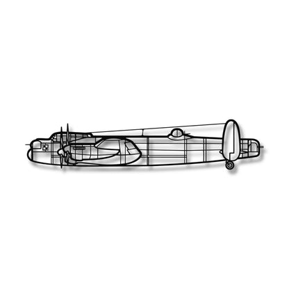 Avro Lancaster - (Polska Szachownica) – Metalowa sylwetka na ścianę - szczegółowy model 3D ze stali