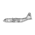 C 130H Hercules - (Polska Szachownica) – Metalowa sylwetka na ścianę - szczegółowy model 3D ze stali