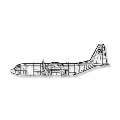 C 130H Hercules - (Polska Szachownica) – Metalowa sylwetka na ścianę - szczegółowy model 3D ze stali