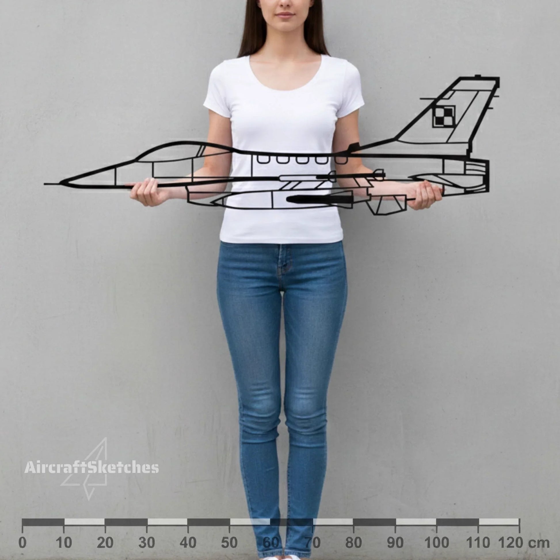 F-16 Fighting Falcon metalowy model na ścianę