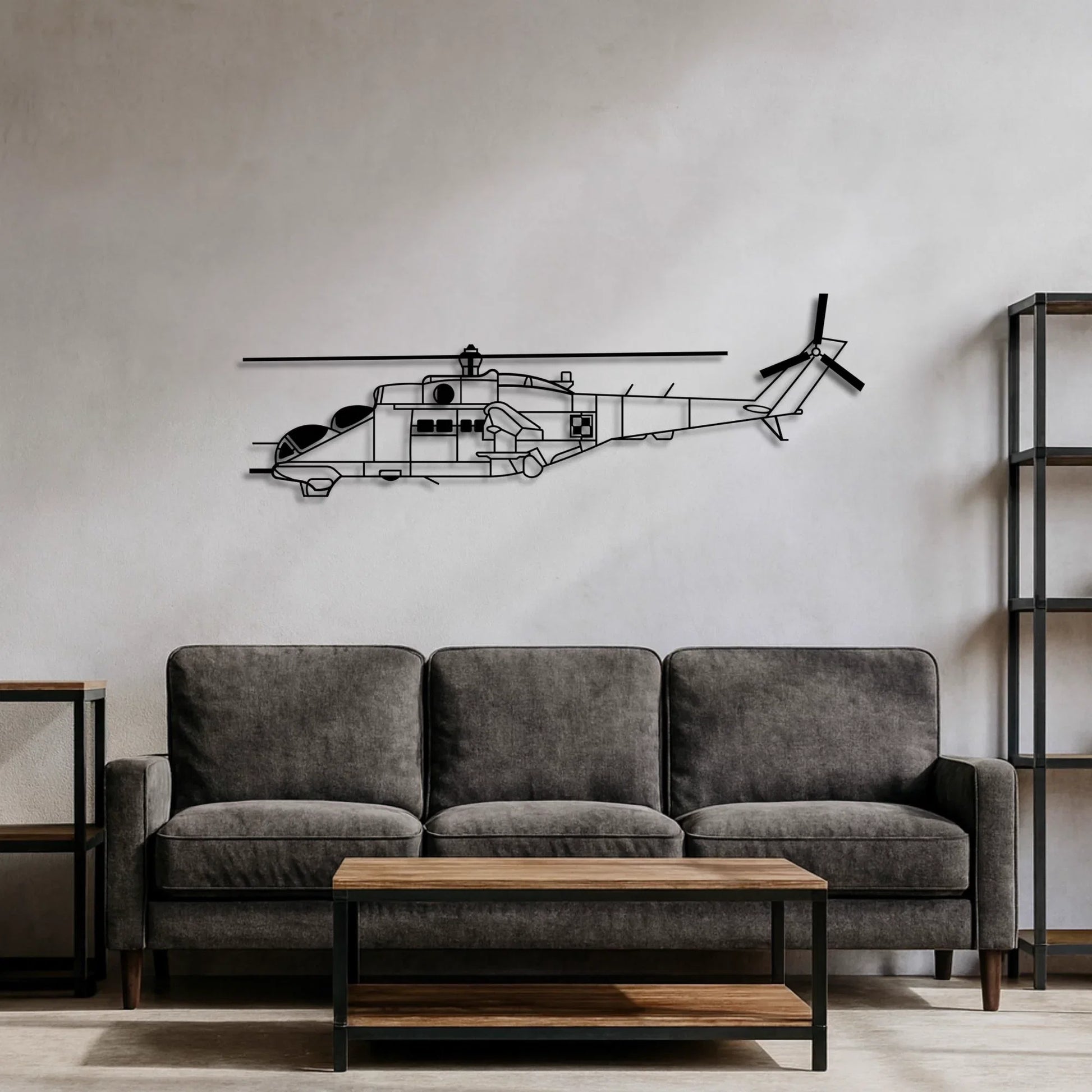 Mi-24W (Hind) - metalowy model na ścianę