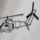 Mi-24W (Hind) - (Polska Szachownica) – Metalowa sylwetka na ścianę | Aircraft Sketches