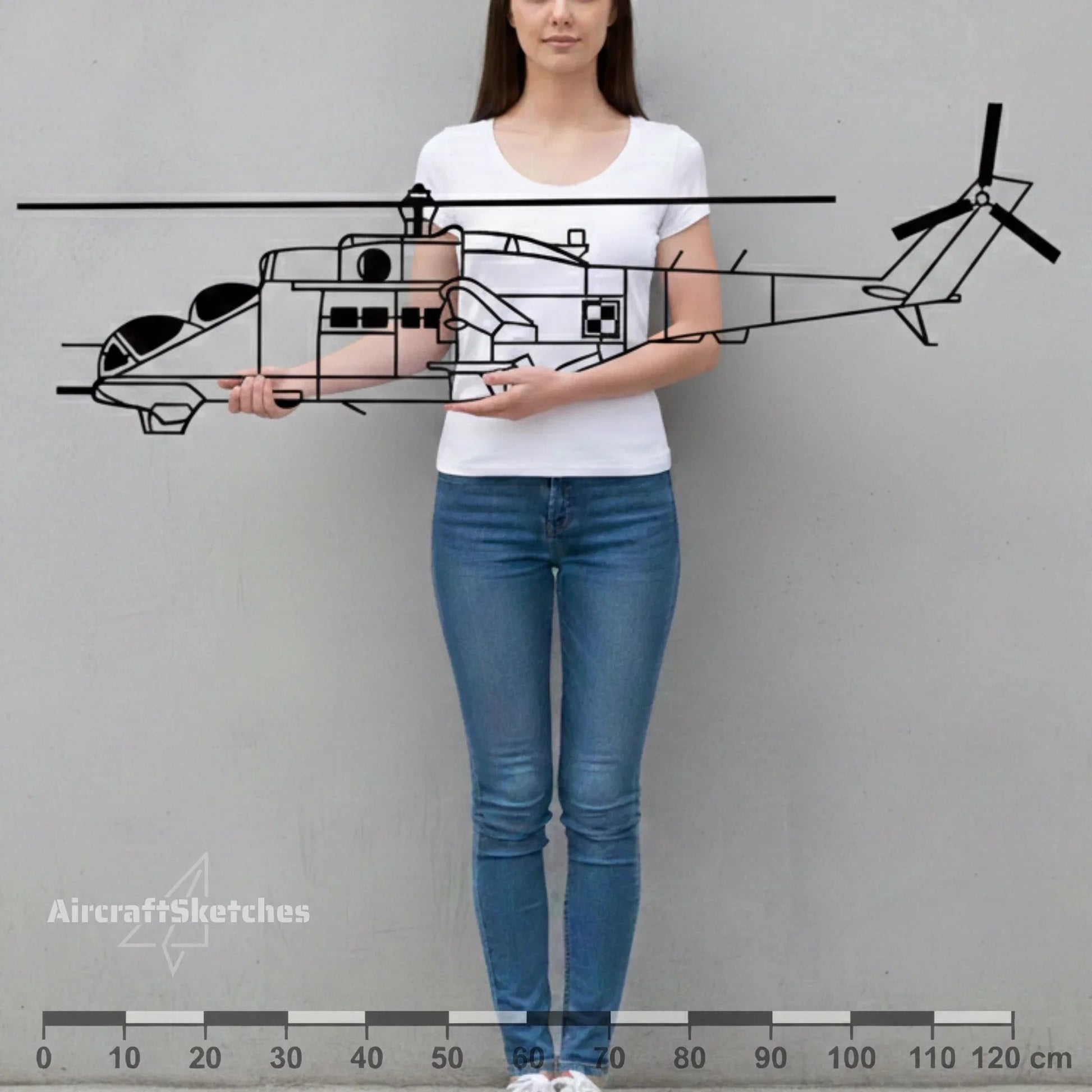 Mi-24W (Hind) - metalowy model na ścianę