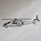 Mi-24W (Hind) - (Polska Szachownica) – Metalowa sylwetka na ścianę | Aircraft Sketches