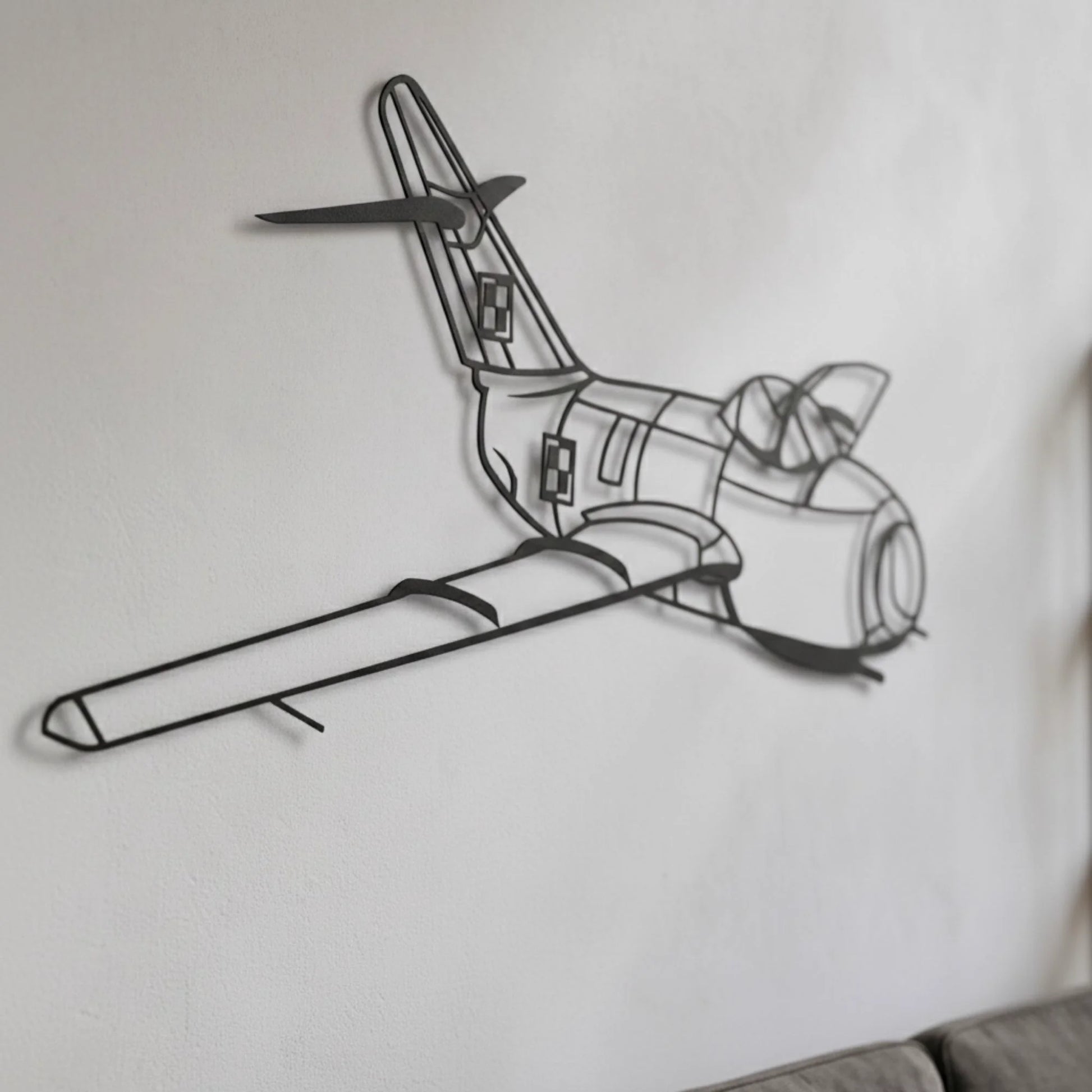 MiG-15 (Lim-1/2) - (Polska Szachownica) – Metalowa sylwetka na ścianę | Aircraft Sketches