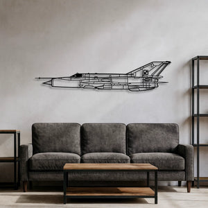 MiG-21 (Ołówek) - (Polska Szachownica) – Metalowa sylwetka na ścianę