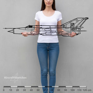 MiG-21 (Ołówek) - (Polska Szachownica) – Metalowa sylwetka na ścianę