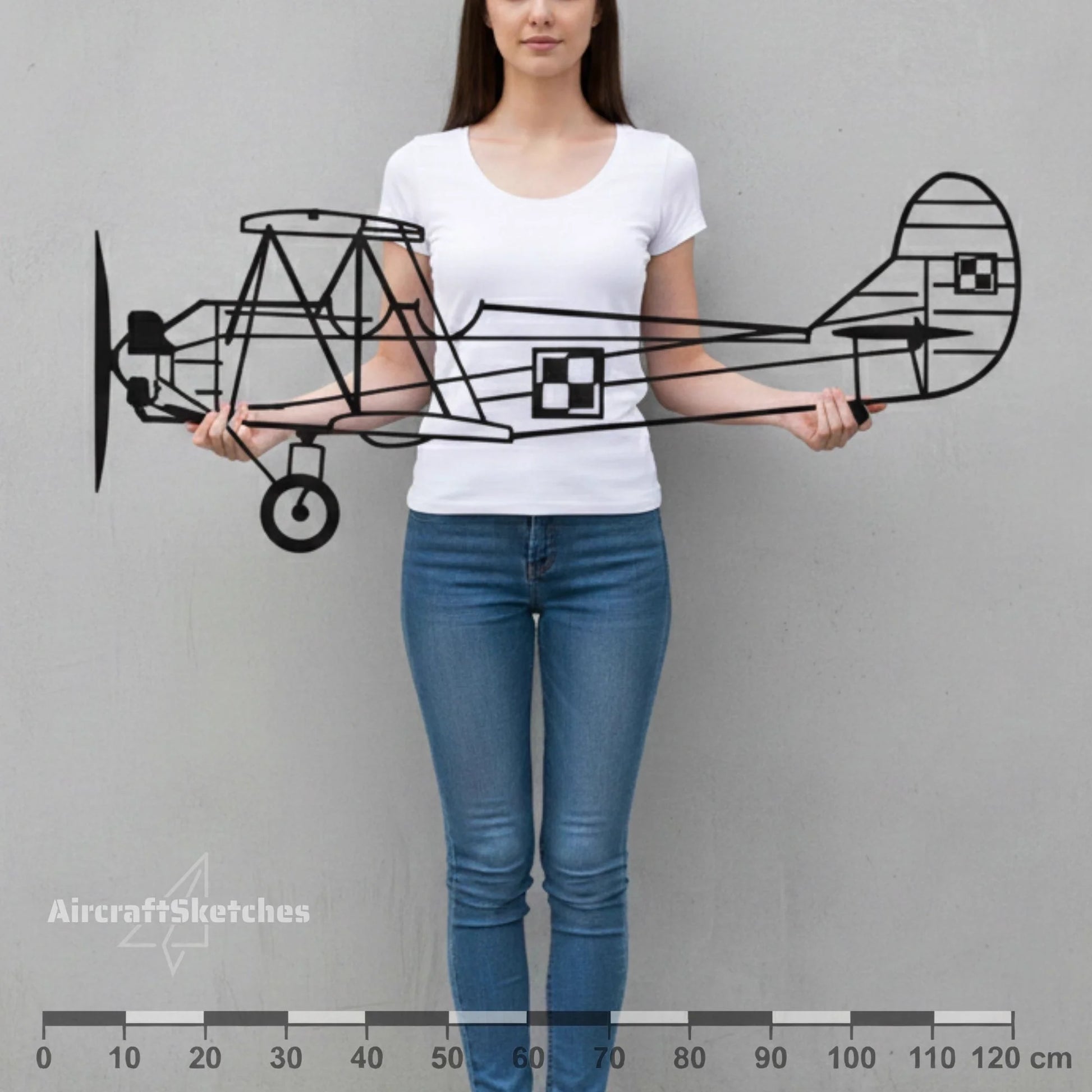 Po-2 (Kukuruźnik) - (Polska Szachownica) – Metalowa sylwetka na ścianę | Aircraft Sketches