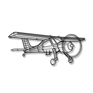 Wilga Pzl 104 W Locie Frontalnym – Metalowa sylwetka na ścianę - szczegółowy model 3D ze stali