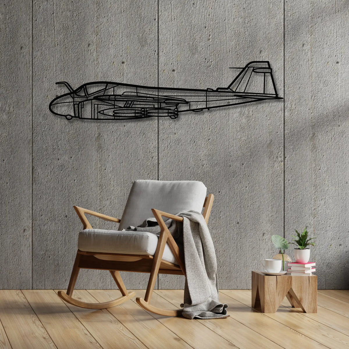 Grumman A-6 Intruder - Metalowa dekoracja ścienna - aranżacja w stylu loftowym
