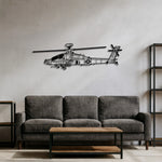 AH-64 Apache – Metalowa sylwetka na ścianę | Aircraft Sketches