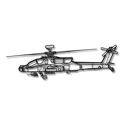 AH-64D Apache - Metalowa dekoracja ścienna - szczegółowy model 3D ze stali
