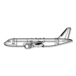 Airbus A320 – Metalowa sylwetka na ścianę - precyzyjne detale metalowego modelu