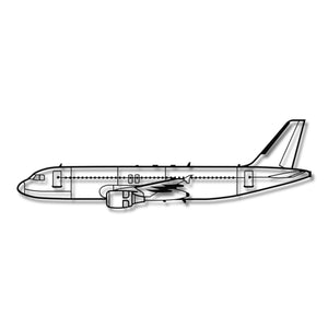 Airbus A320 – Metalowa sylwetka na ścianę - precyzyjne detale metalowego modelu