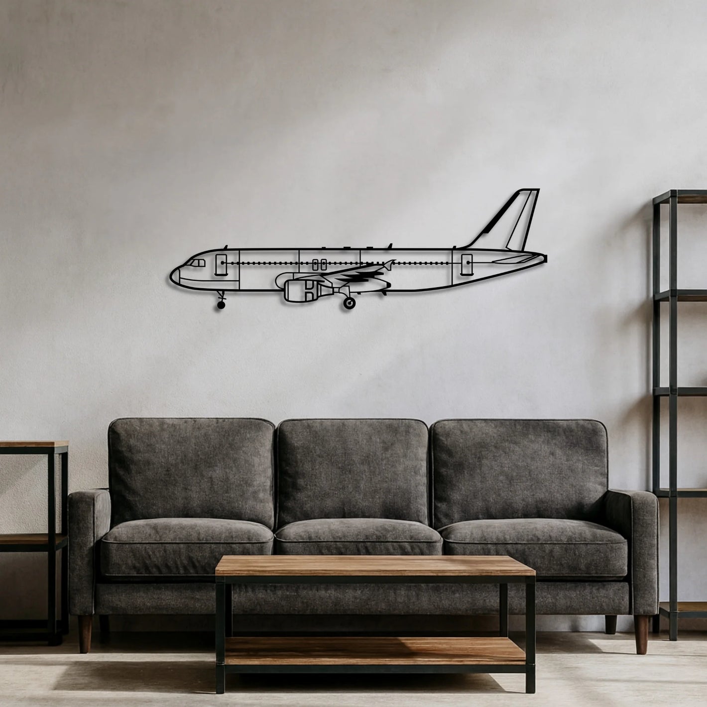Airbus A320 – Metalowa sylwetka na ścianę