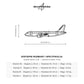 Wymiary i specyfikacja techniczna: Airbus A320 – Metalowa sylwetka na ścianę