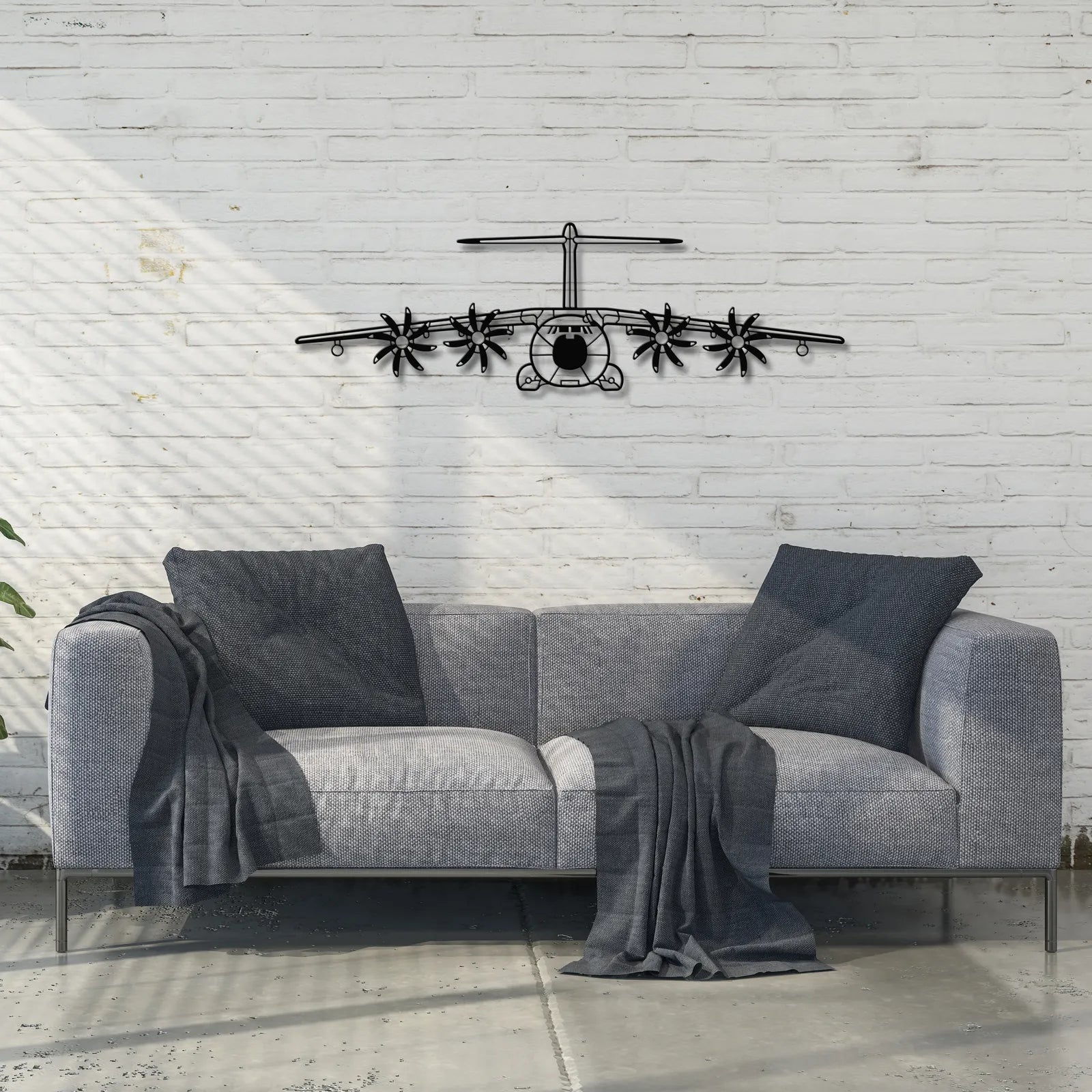 Ozdoba do salonu na ścianę - Airbus A400M – Metalowa sylwetka na ścianę