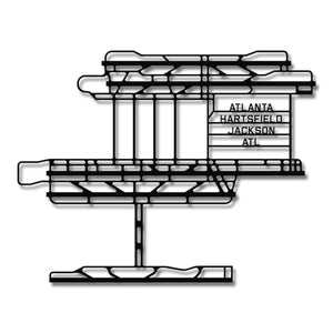 ATL Hartsfield-Jackson Atlanta – Metalowa sylwetka na ścianę - precyzyjne detale metalowego modelu