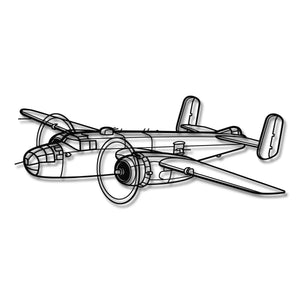Boeing B-25J Mitchell - Metalowa dekoracja ścienna - szczegółowy model 3D ze stali
