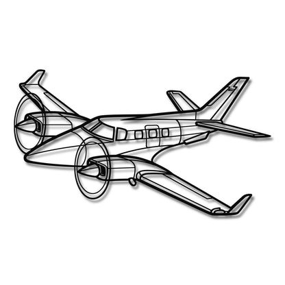 Beechcraft 60 Duke - Metalowa dekoracja ścienna - szczegółowy model 3D ze stali