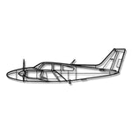 Beechcraft Baron 95 B55 - Metalowa dekoracja ścienna - szczegółowy model 3D ze stali