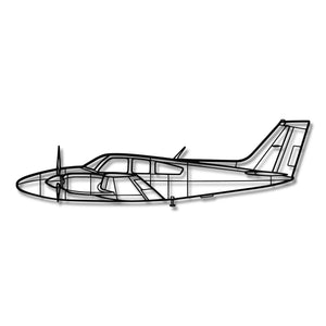 Beechcraft Baron 95 B55 - Metalowa dekoracja ścienna - szczegółowy model 3D ze stali
