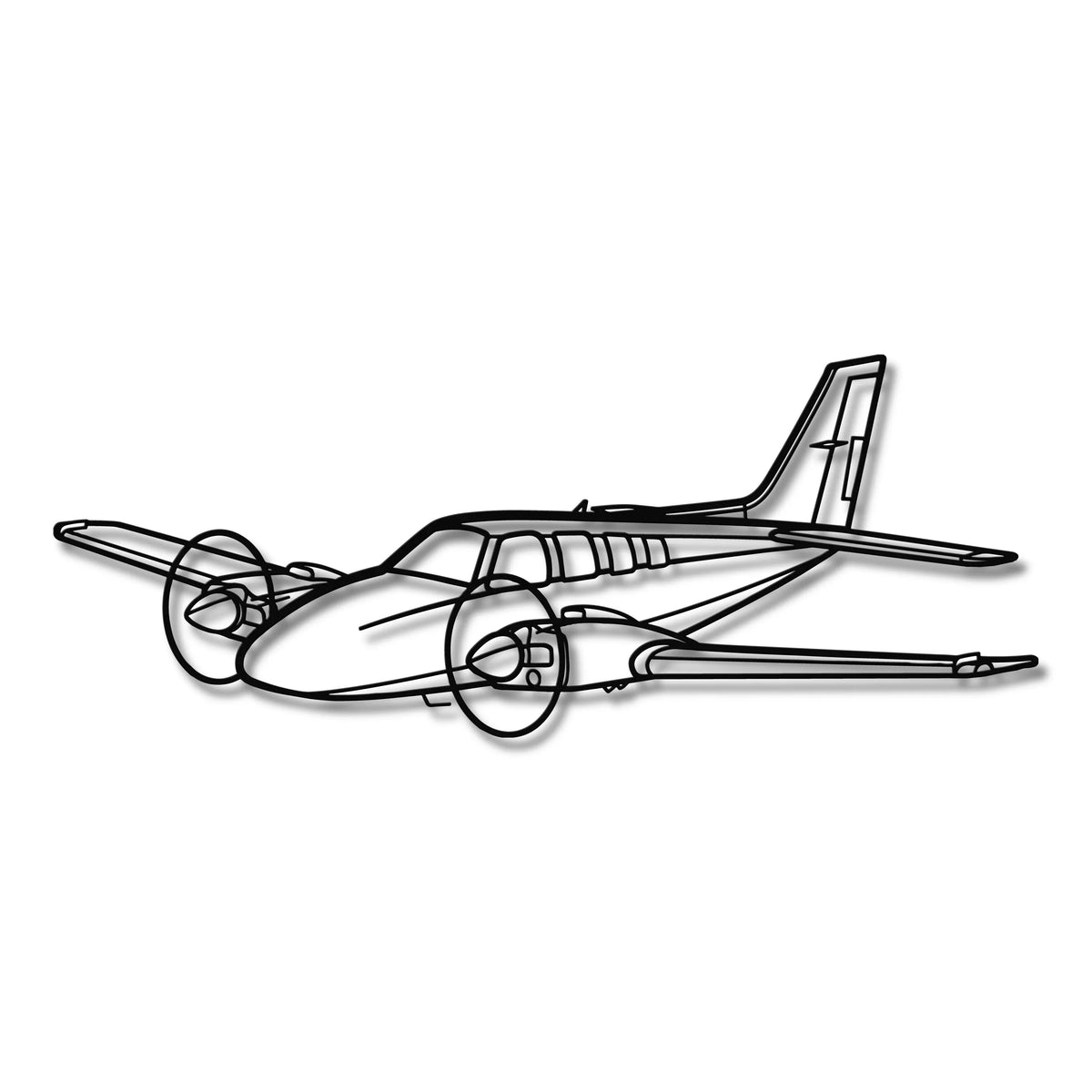 Beechcraft Baron G58 - Metalowa dekoracja ścienna - szczegółowy model 3D ze stali