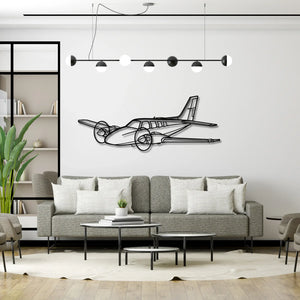 Beechcraft Baron G58 - Metalowa dekoracja ścienna - aranżacja w stylu loftowym