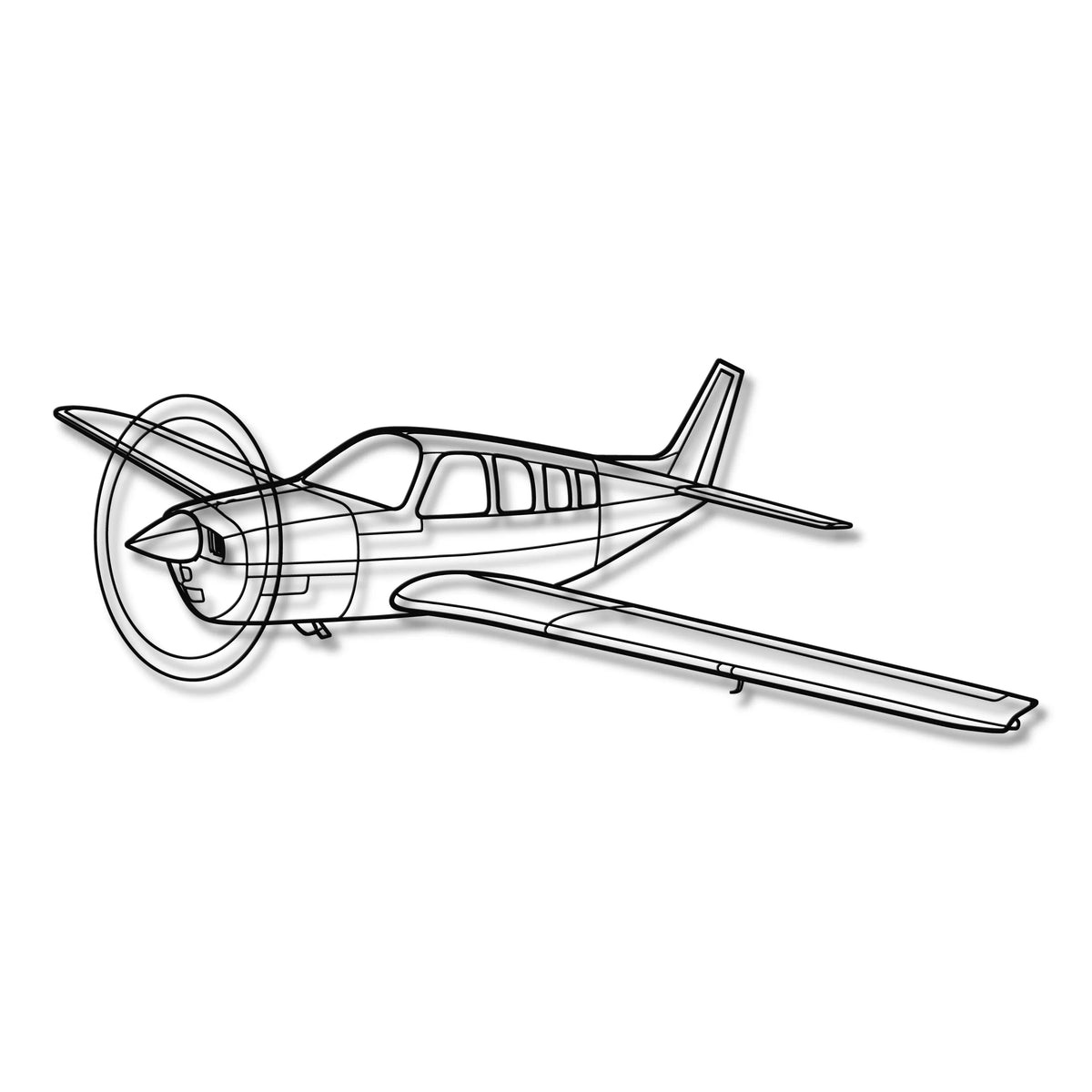 Beechcraft Bonanza A36 - Metalowa dekoracja ścienna - szczegółowy model 3D ze stali