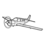Beechcraft Bonanza A36 - Metalowa dekoracja ścienna - szczegółowy model 3D ze stali