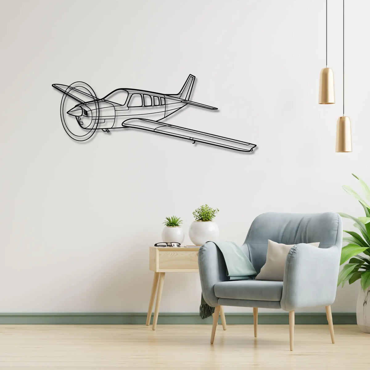 Beechcraft Bonanza A36 - Metalowa dekoracja ścienna - metalowa ozdoba we wnętrzu industrialnym