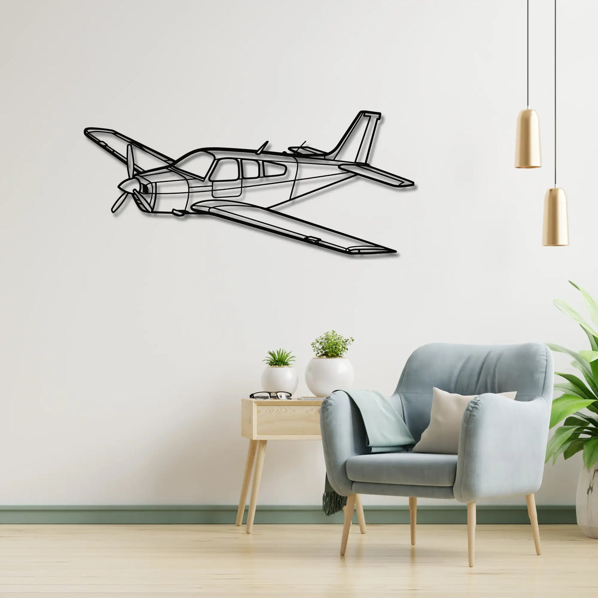 Beechcraft Bonanza F33C - Metalowa dekoracja ścienna - metalowa ozdoba we wnętrzu industrialnym