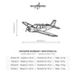 Wymiary i specyfikacja techniczna modelu: Beechcraft Bonanza F33C - Metalowa dekoracja ścienna