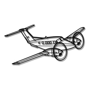 Beechcraft King Air F90 - Metalowa dekoracja ścienna - szczegółowy model 3D ze stali