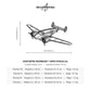 Wymiary i specyfikacja techniczna modelu: Beechcraft Model 18 - Metalowa dekoracja ścienna