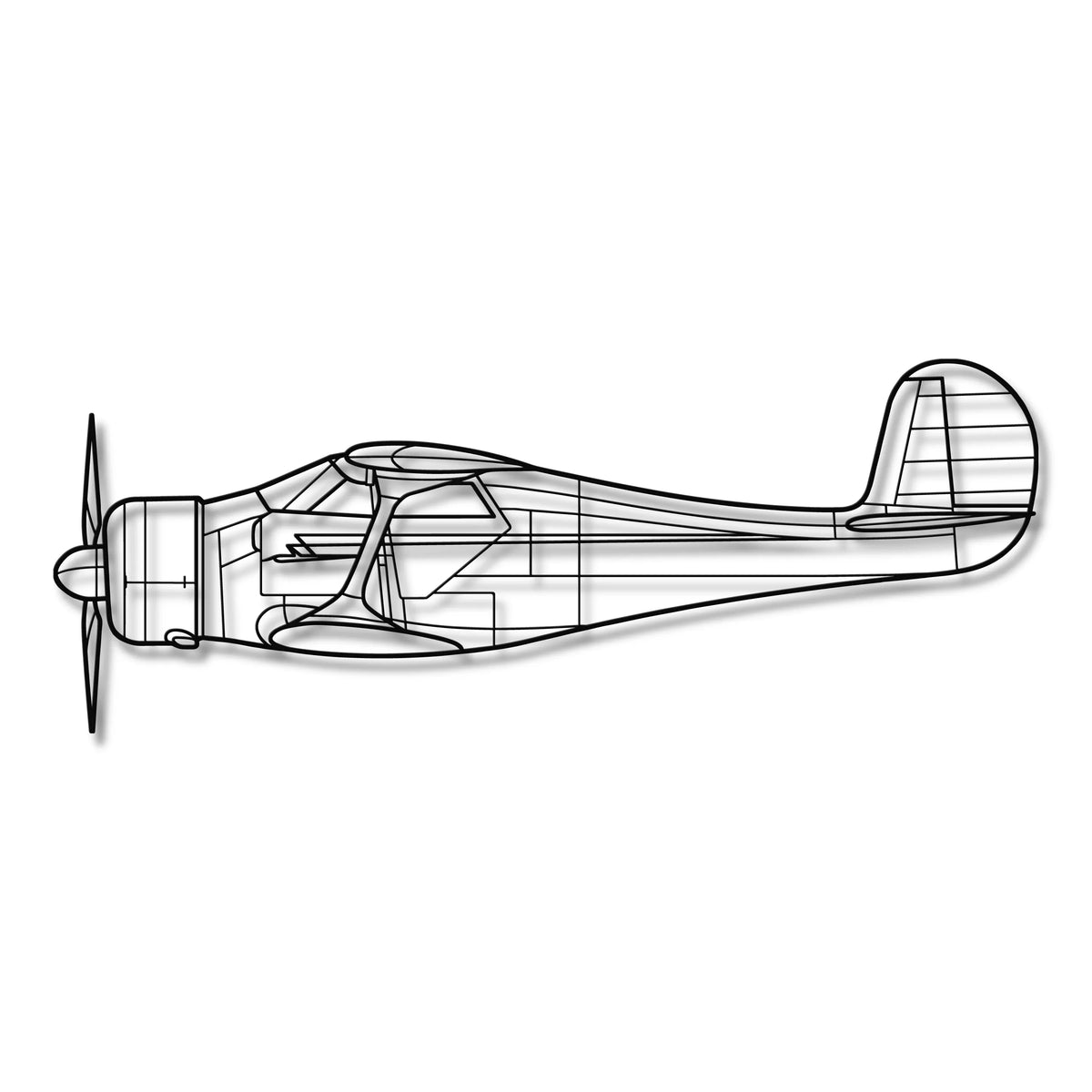 Beechcraft Model D17 - Metalowa dekoracja ścienna - szczegółowy model 3D ze stali