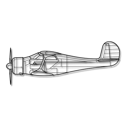 Beechcraft Model D17 - Metalowa dekoracja ścienna - szczegółowy model 3D ze stali