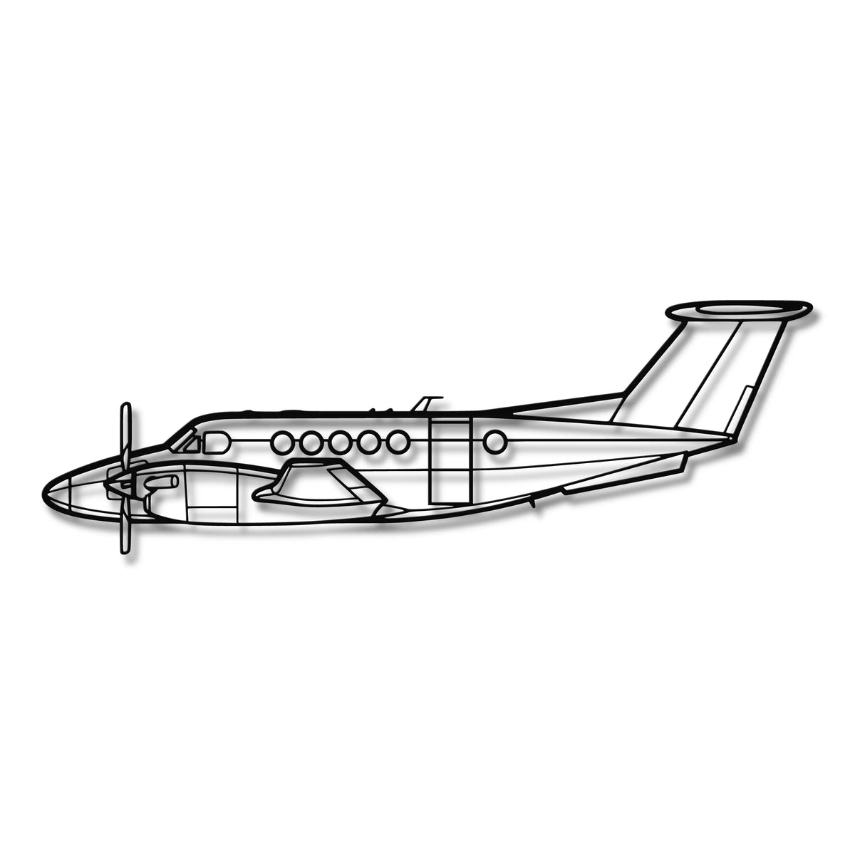Beechcraft Super King Air B200 - Metalowa dekoracja ścienna - szczegółowy model 3D ze stali