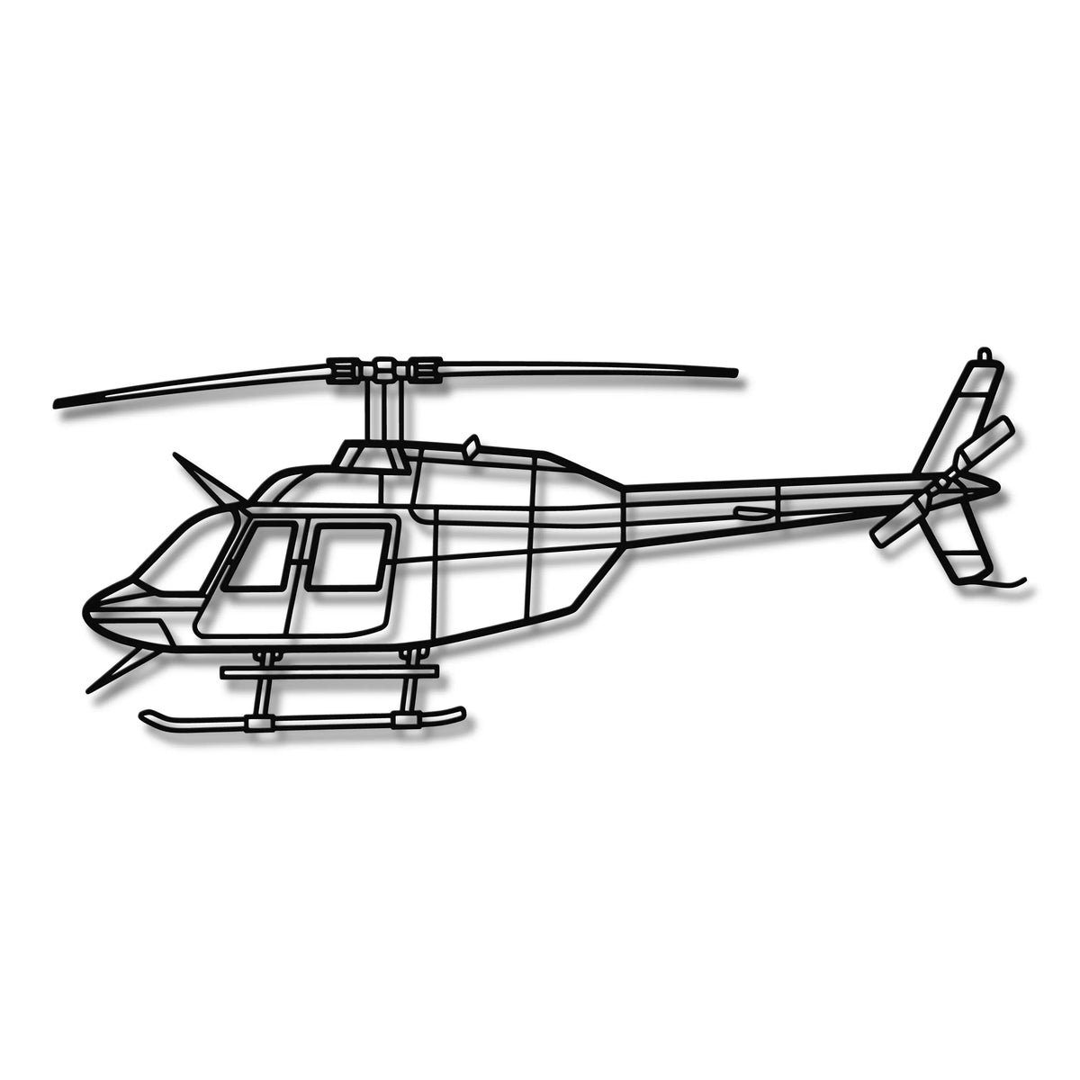 Bell 206 - Metalowa dekoracja ścienna - szczegółowy model 3D ze stali