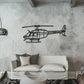Bell 206 - Metalowa dekoracja ścienna - aranżacja w stylu loftowym