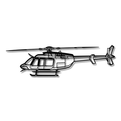 Bell 407 - Metalowa dekoracja ścienna - szczegółowy model 3D ze stali