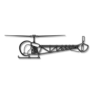 Bell 47 - Metalowa dekoracja ścienna - szczegółowy model 3D ze stali