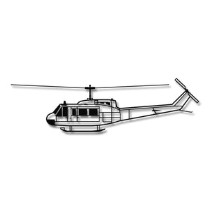 Bell UH-1 Iroquois Huey – Metalowa sylwetka na ścianę - precyzyjne detale metalowego modelu