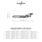 Wymiary i specyfikacja techniczna modelu: Boeing 727 - Metalowa dekoracja ścienna