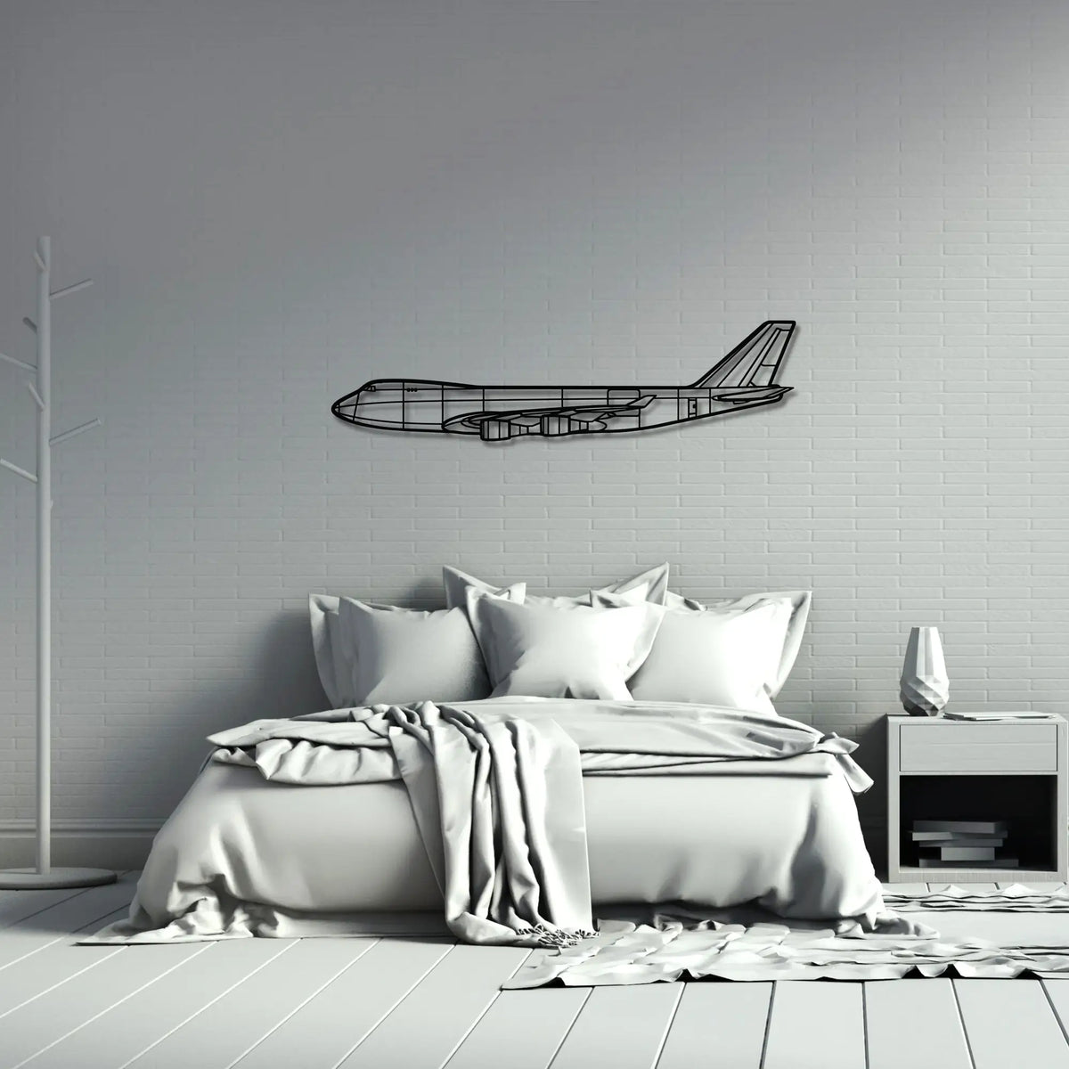 Boeing 747-400F - Metalowa dekoracja ścienna - metalowa ozdoba we wnętrzu industrialnym
