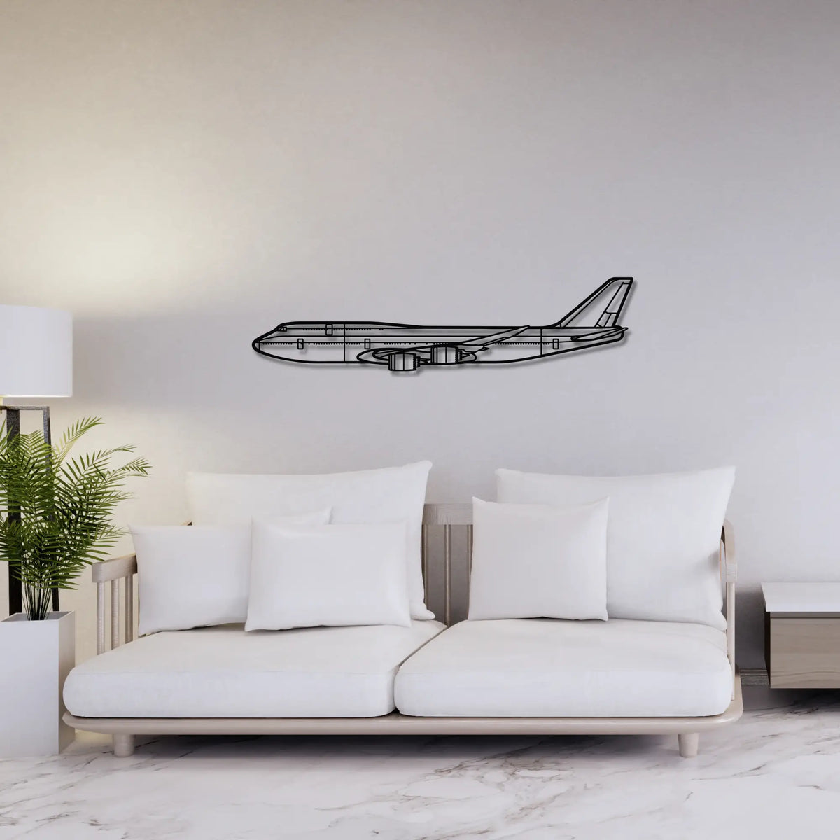 Boeing 747-8 Metalowa dekoracja ścienna - aranżacja w stylu loftowym