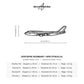 Wymiary i specyfikacja techniczna modelu: Boeing 747-8 Metalowa dekoracja ścienna