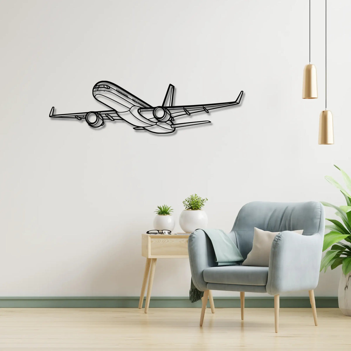 Boeing 757-200 - Metalowa dekoracja ścienna - metalowa ozdoba we wnętrzu industrialnym
