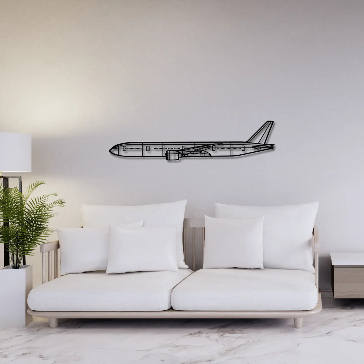 Boeing 777-300ER - Metalowa dekoracja ścienna - aranżacja w stylu loftowym